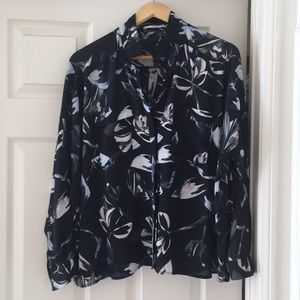 MNG Suit sheer blouse size large